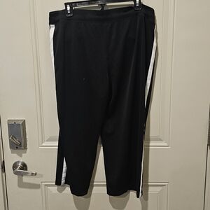 Athletic Works Women  Black Joggers with White Stripe Excellent Condition Size L